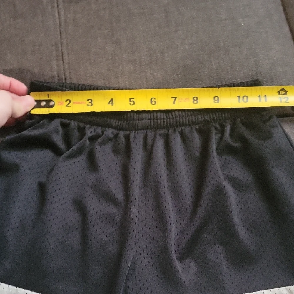 Jordan Black and White Athletic Basketball Shorts with Red Jumpman
